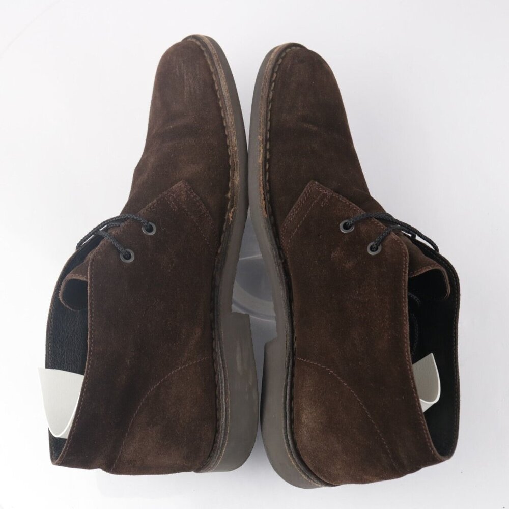 Bloomingdales Mens Chukka Boot Size 12 Brown Suede Lace Up Casual Plain Toe - Picture 9 of 13